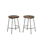 Set of Two 25" Chestnut and Black Solid Wood and Steel Backless Counter Height Bar Chairs