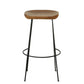 Set of Two 31" Chestnut and Black Solid Wood and Steel Backless Bar Height Bar Chairs