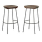 Set of Two 31" Chestnut and Black Solid Wood and Steel Backless Bar Height Bar Chairs