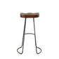 Set of Two 31" Chestnut and Black Solid Wood and Steel Backless Bar Height Bar Chairs