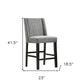 Set of Two 42" Charcoal and Espresso Solid Wood Bar Chairs