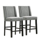 Set of Two 42" Charcoal and Espresso Solid Wood Bar Chairs