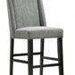 Set of Two 42" Charcoal and Espresso Solid Wood Bar Chairs