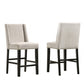Set of Two 42" Fawn and Espresso Iron Bar Chairs