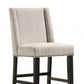 Set of Two 42" Fawn and Espresso Iron Bar Chairs