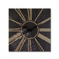 Set of Two Black And Gold Wood Analog Square Cinema Wall Clocks