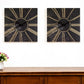 Set of Two Black And Gold Wood Analog Square Cinema Wall Clocks