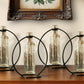 Set of Four Gray Round Metal Wall Vase