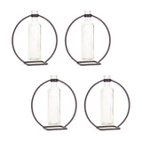 Set of Four Gray Round Metal Wall Vase