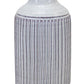10" Off White Terracotta Striped Cylinder Table Vase