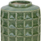 7" Green Terracotta Geometric Cylinder Table Vase