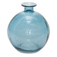 Set of Two Blue Glass Round Table Vase