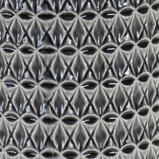 15" Gray Geometric Cylinder Terracotta Table Vase