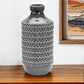 15" Gray Geometric Cylinder Terracotta Table Vase
