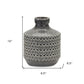10" Gray Geometric Bud Terracotta Table Vase