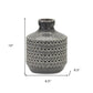 10" Gray Geometric Bud Terracotta Table Vase