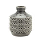 8" Gray Geometric Bud Terracotta Table Vase