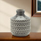 8" Gray Geometric Bud Terracotta Table Vase