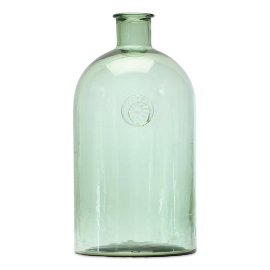 12" Green Bud Glass Table Vase