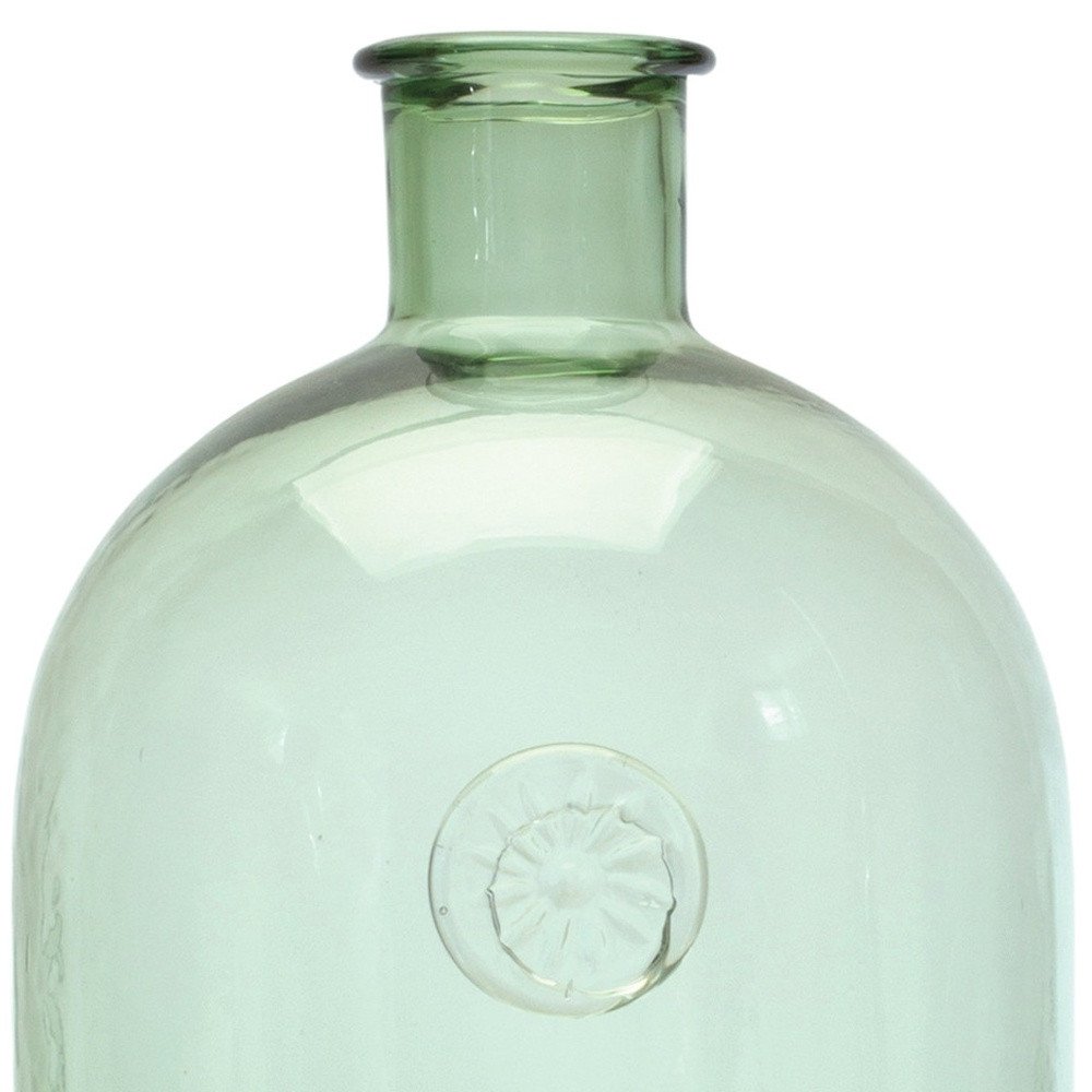 12" Green Bud Glass Table Vase