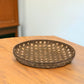 26" Brown Bamboo Weave Round Wood Vanity Tray