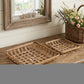 Set of Two Brown Square Bamboo Vanity Tray