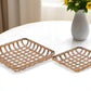 Set of Two Brown Square Bamboo Vanity Tray