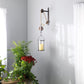 32" Silver Metal And Glass Wall Sconce Candle Holder