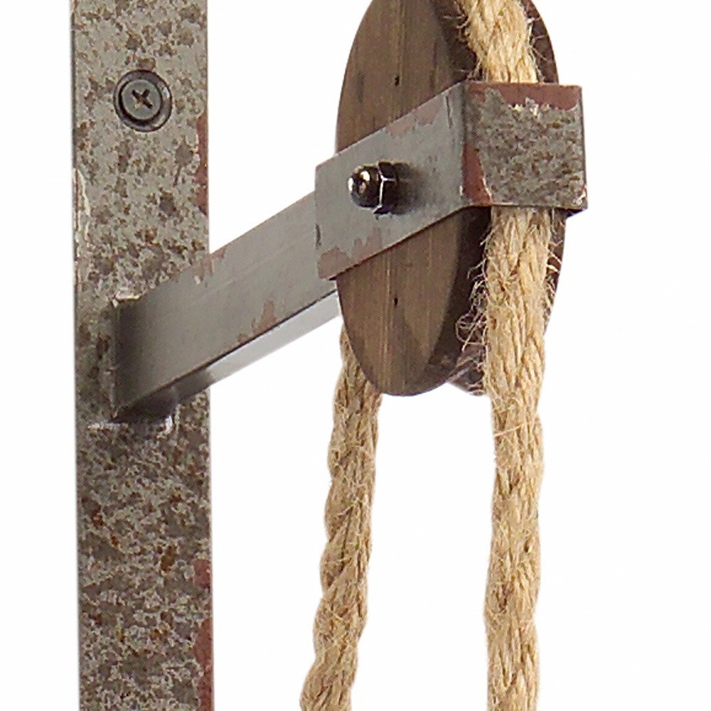 32" Silver Metal And Glass Wall Sconce Candle Holder