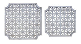 Set of Two Gray Geometric Solid Wood Square Framed Art