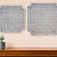 Set of Two Gray Geometric Solid Wood Square Framed Art