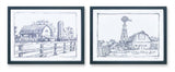 Set of Two Black And White Framed Art