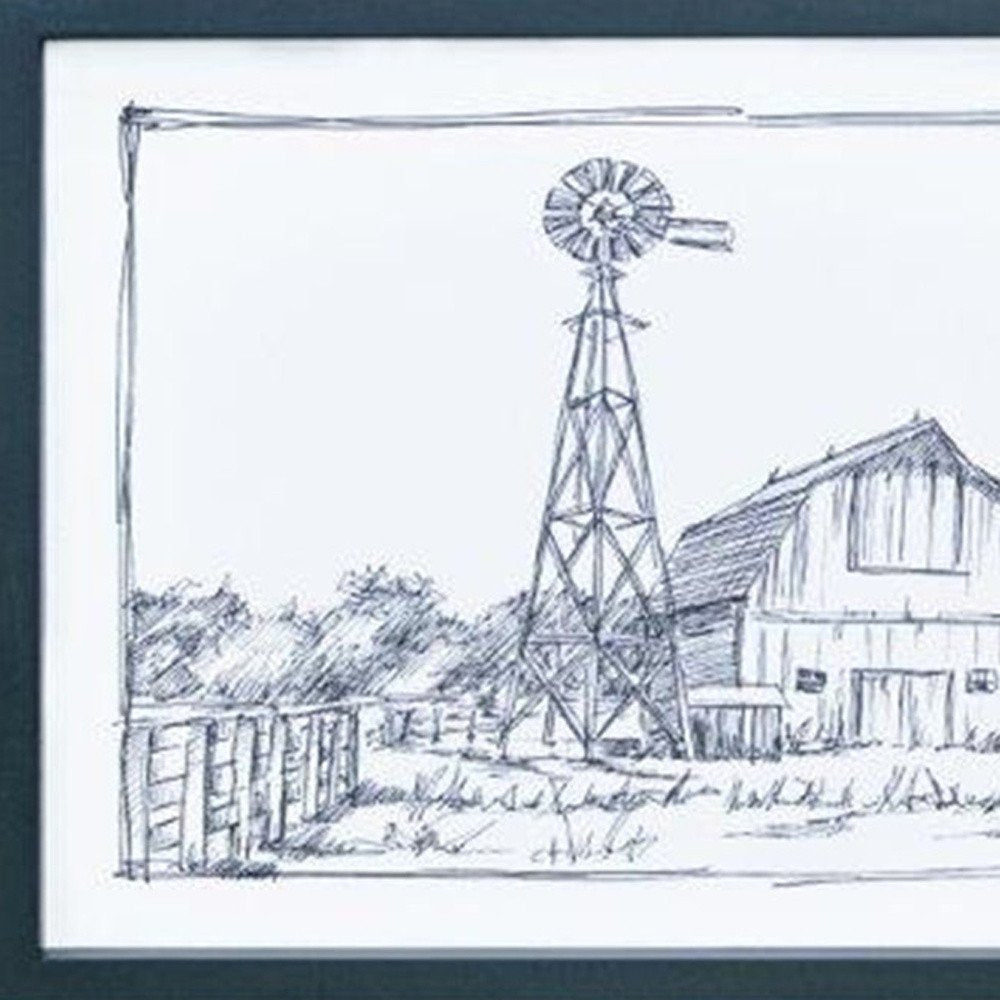 Set of Two Black And White Framed Art