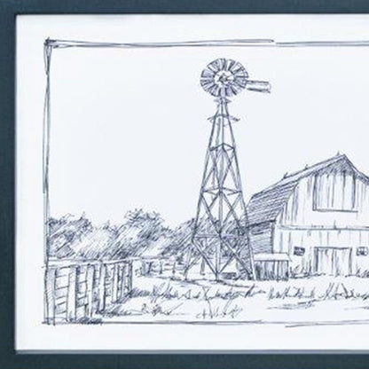 Set of Two Black And White Framed Art