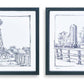 Set of Two Black And White Framed Art