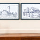 Set of Two Black And White Framed Art