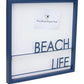 16" X 16" Blue Beach Life Wood and Metal Square Framed Art