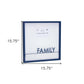 16" X 16" Blue And White Family Wood and Metal Square Magnetic Memo Board