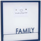 16" X 16" Blue And White Family Wood and Metal Square Magnetic Memo Board