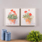 Set of Two White Brown And Red Flower Framed Art