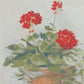 Set of Two White Brown And Red Flower Framed Art