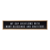 10" X 25" Natural Black And White Sentiment Plaque Wood Wall Decor