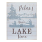 Set of Two White Black And Blue Trees, Lake Lake Wood Framed Art