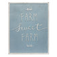 Set of Two Blue And White Farm Sweet Farm Metal Wall Decor