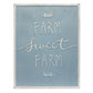 Set of Two Blue And White Farm Sweet Farm Metal Wall Decor