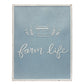 Set of Two Blue And White Farm Sweet Farm Metal Wall Decor