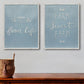 Set of Two Blue And White Farm Sweet Farm Metal Wall Decor