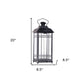 Set of Three Gray Distressed Geometric Glass And Metal Floor Lantern Candle Holders
