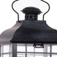 Set of Three Gray Distressed Geometric Glass And Metal Floor Lantern Candle Holders