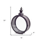 22" Black Distressed Ornate Metal Floor Lantern Candle Holder